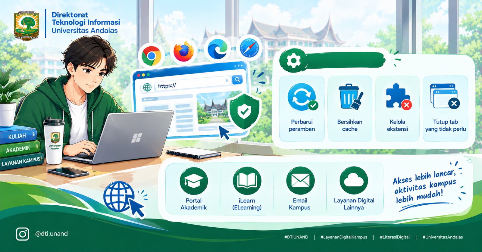 Peramban Web yang Terawat untuk Akses Layanan Kampus